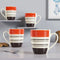 Orange Black Line Mug Set of 4 - The Earth Store - Mug Set